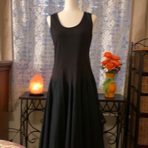 Attractive black full length dress. 95% cotton, 5% spandex.
